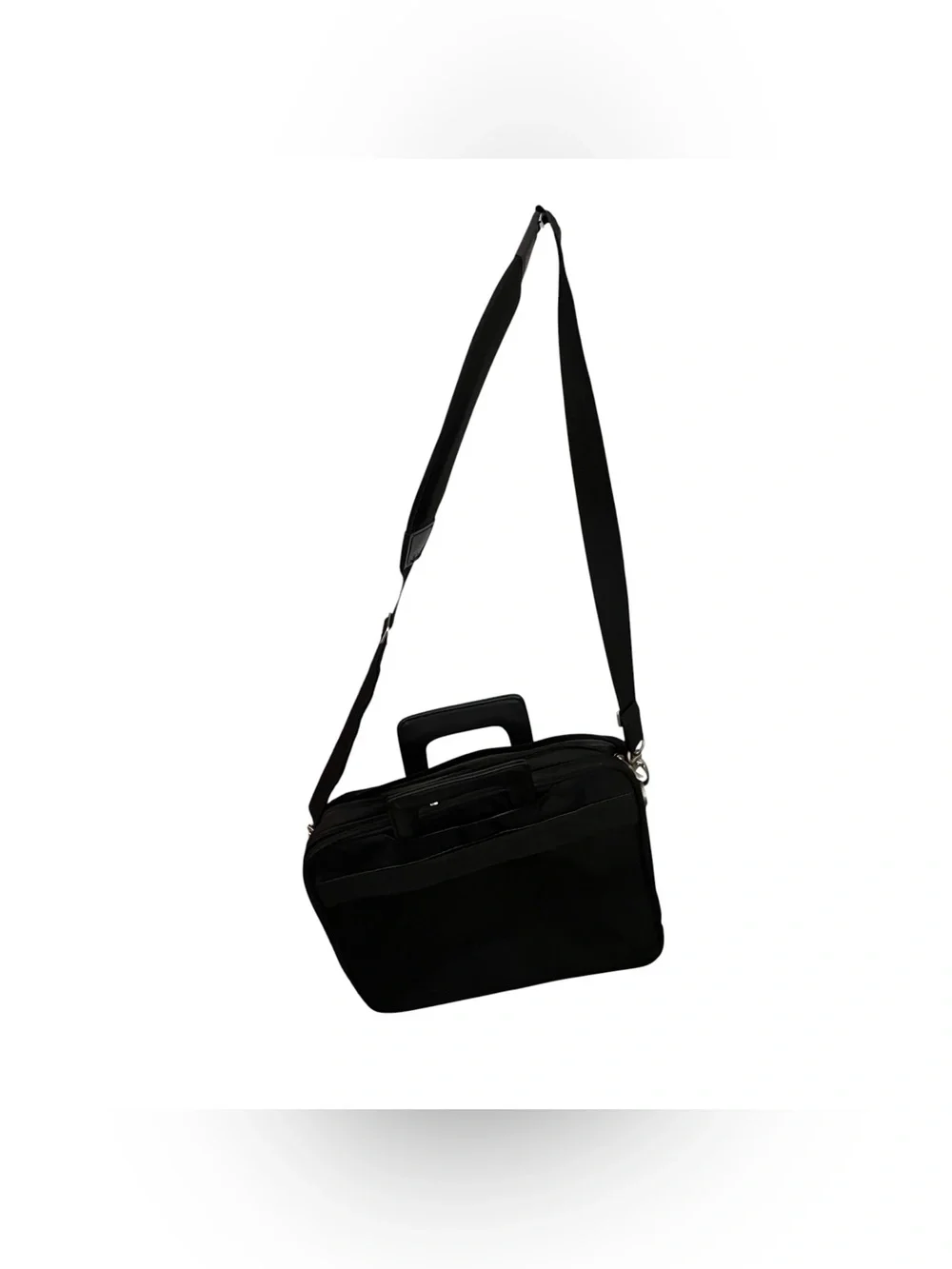Dell Laptop Briefcase Messenger Bag Padded Multi Pocket Black 14x3.5x12